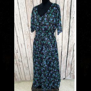 Eshakti Billowy Blue & Lavender Floral with Silver threads Dress CUSTOM (12-14)